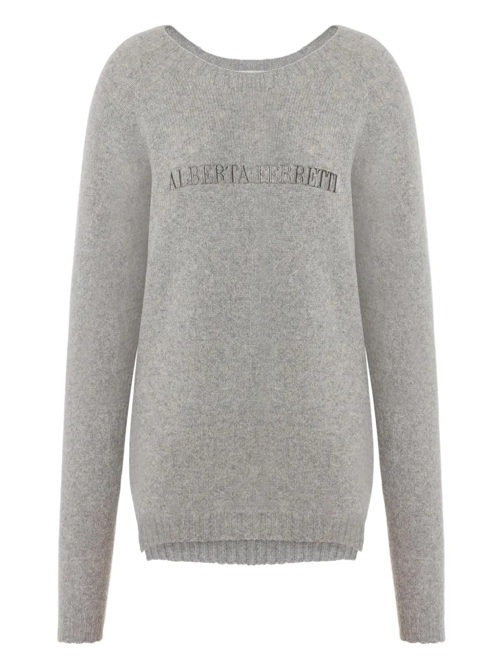 Alberta Ferretti Logo-embroidered Sweater In Gray