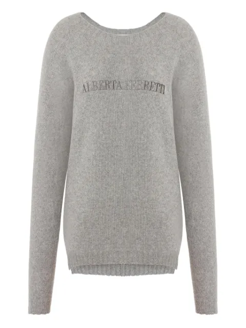 Alberta Ferretti logo-embroidered sweater