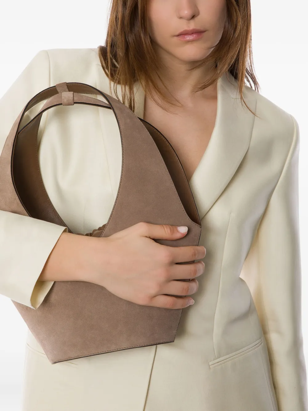 Alberta Ferretti Schoudertas met logoband - Groen
