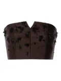 Alberta Ferretti sequin-embellished corset top - Brown