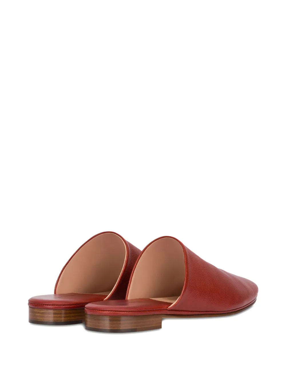 Alberta Ferretti Leather Slip-on Mules In Red