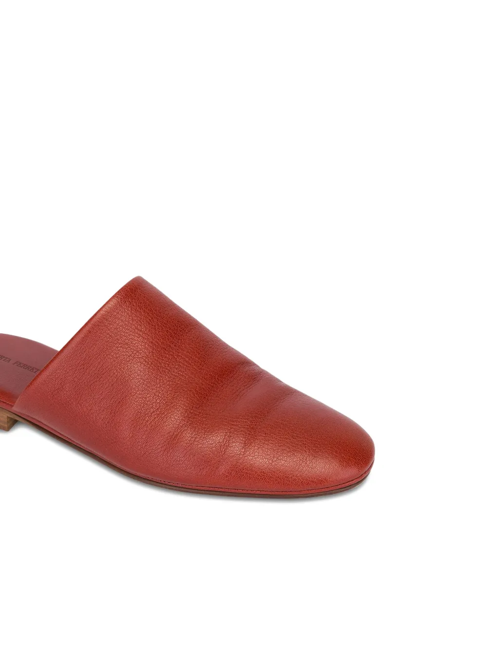 Alberta Ferretti Leather Slip-on Mules In Red