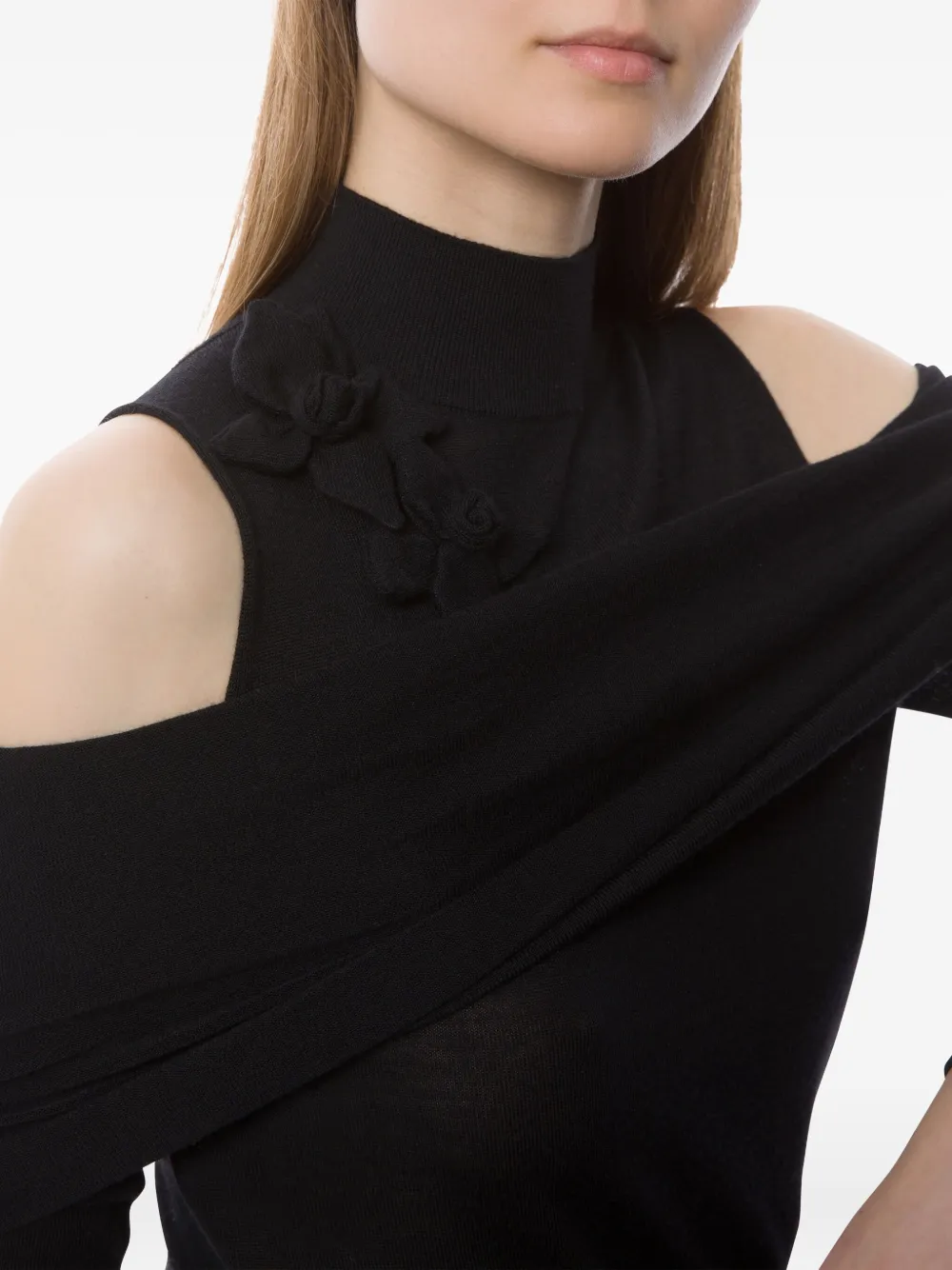 Alberta Ferretti Layered-effect Sweater In Black