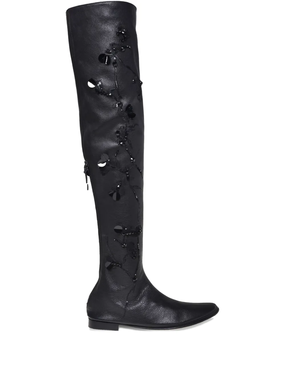Alberta Ferretti sequinned thigh-high boots | Black | Image 1