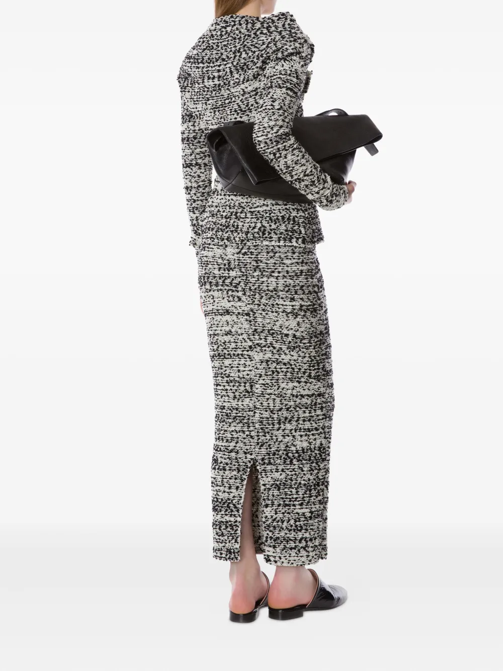 Alberta Ferretti Textured Midi Skirt In Black