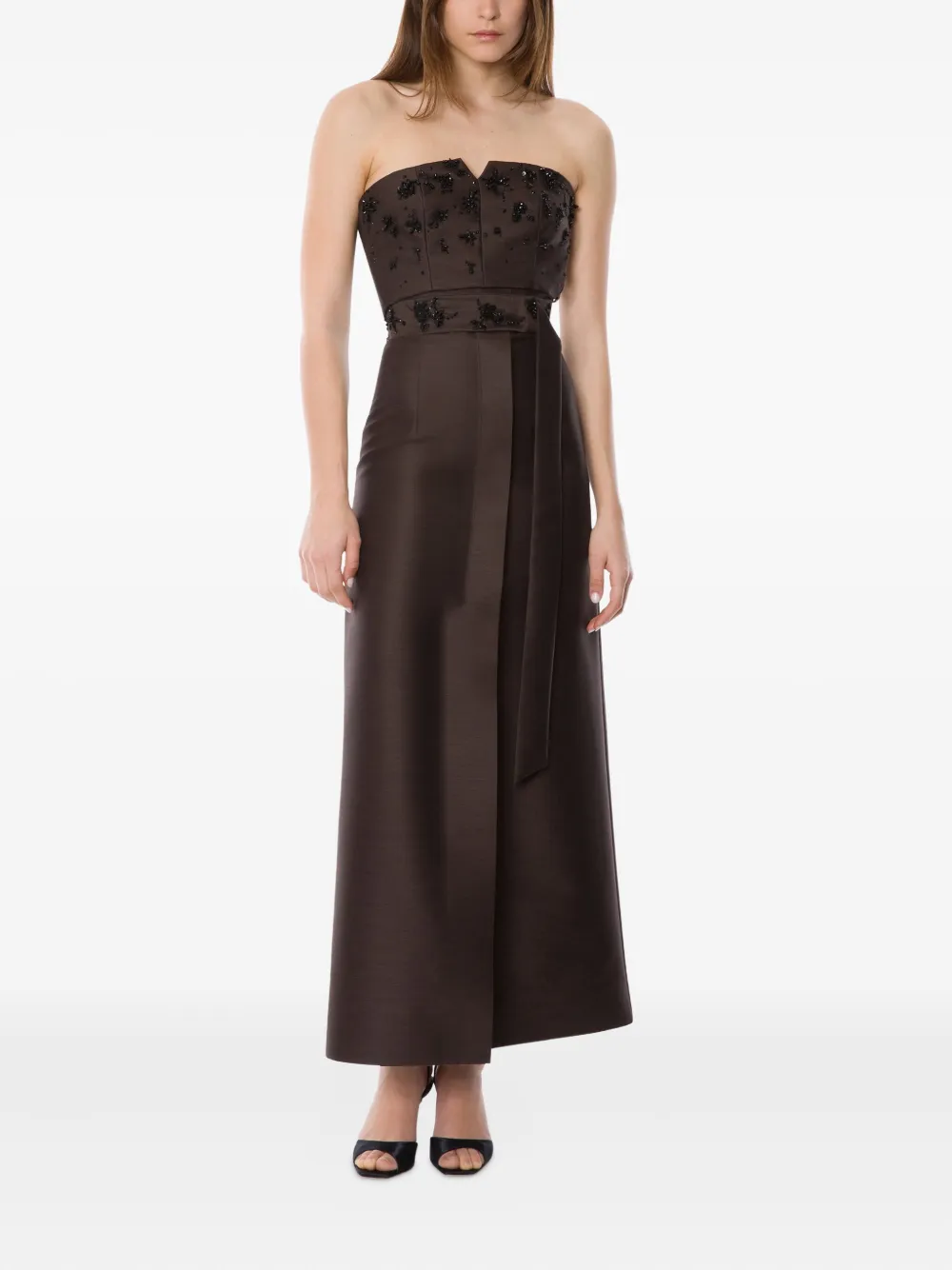 Alberta Ferretti Satijnen midi-rok - Bruin