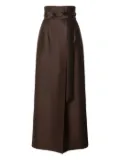 Alberta Ferretti satin midi skirt - Brown