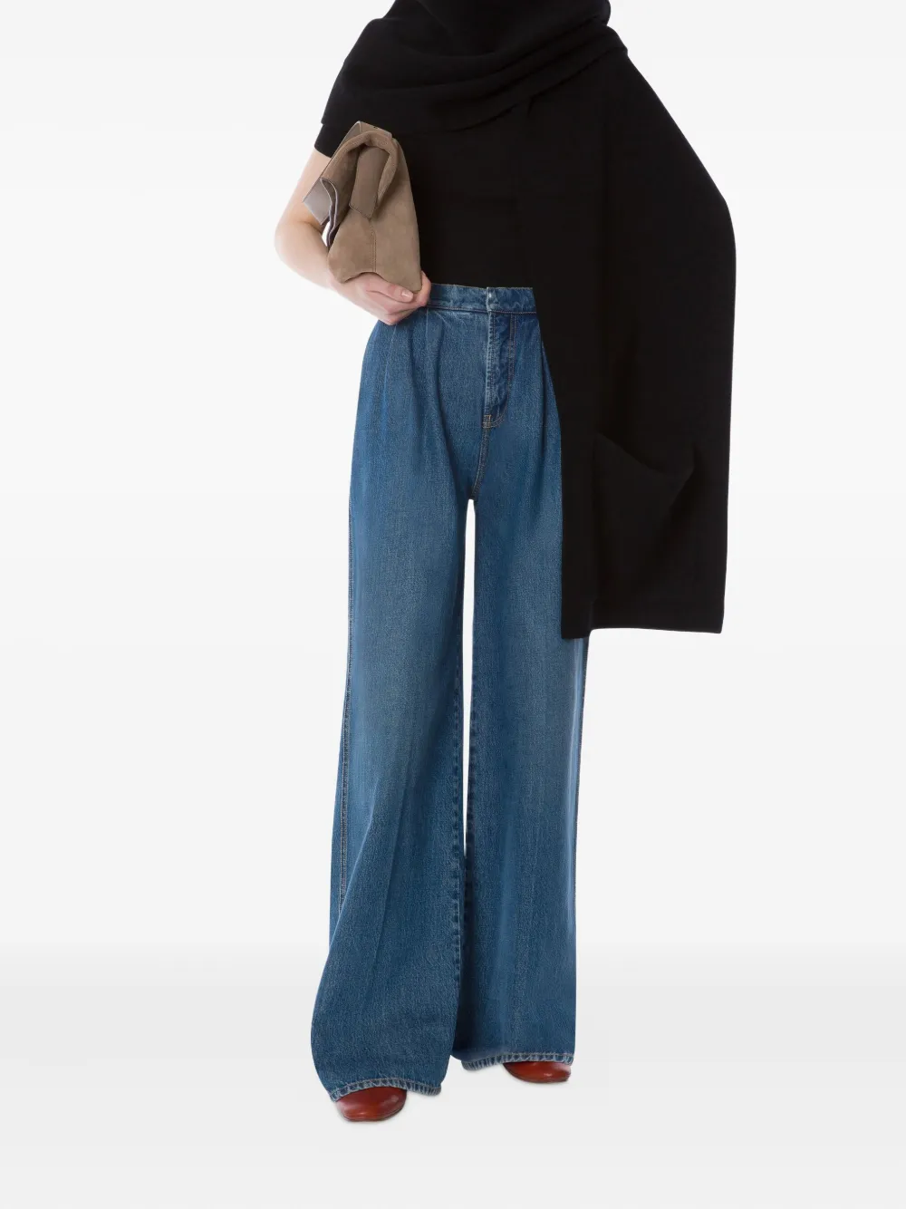 Alberta Ferretti Sjaal met twee zakken Zwart