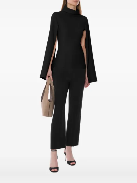 Alberta Ferretti Stehkragen-Bluse mit Glockenärmeln