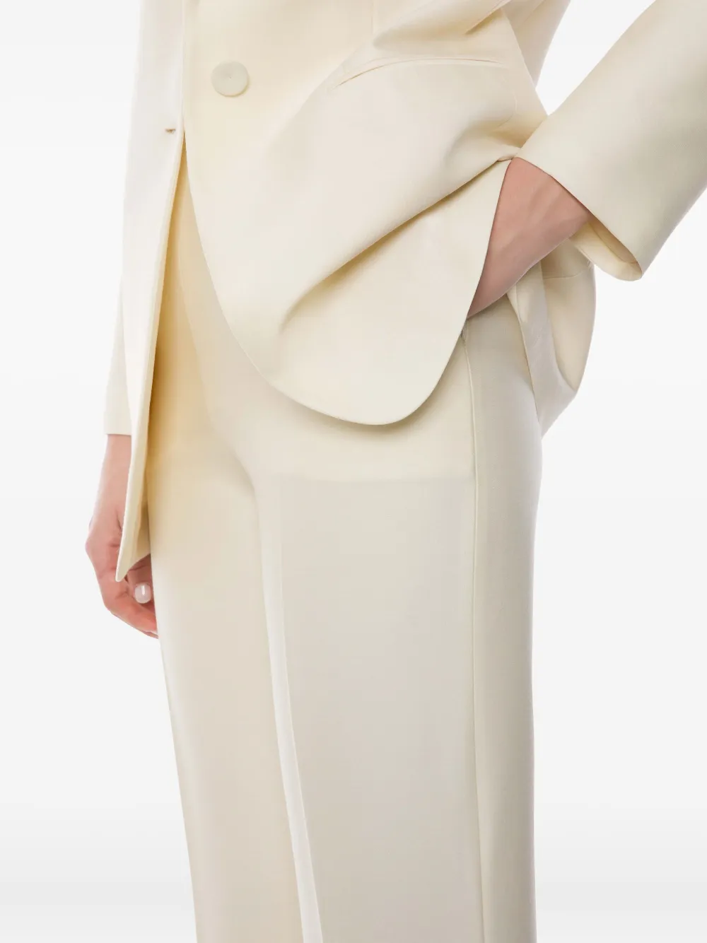 Alberta Ferretti Pressed-crease Tailored Trousers In Neutral