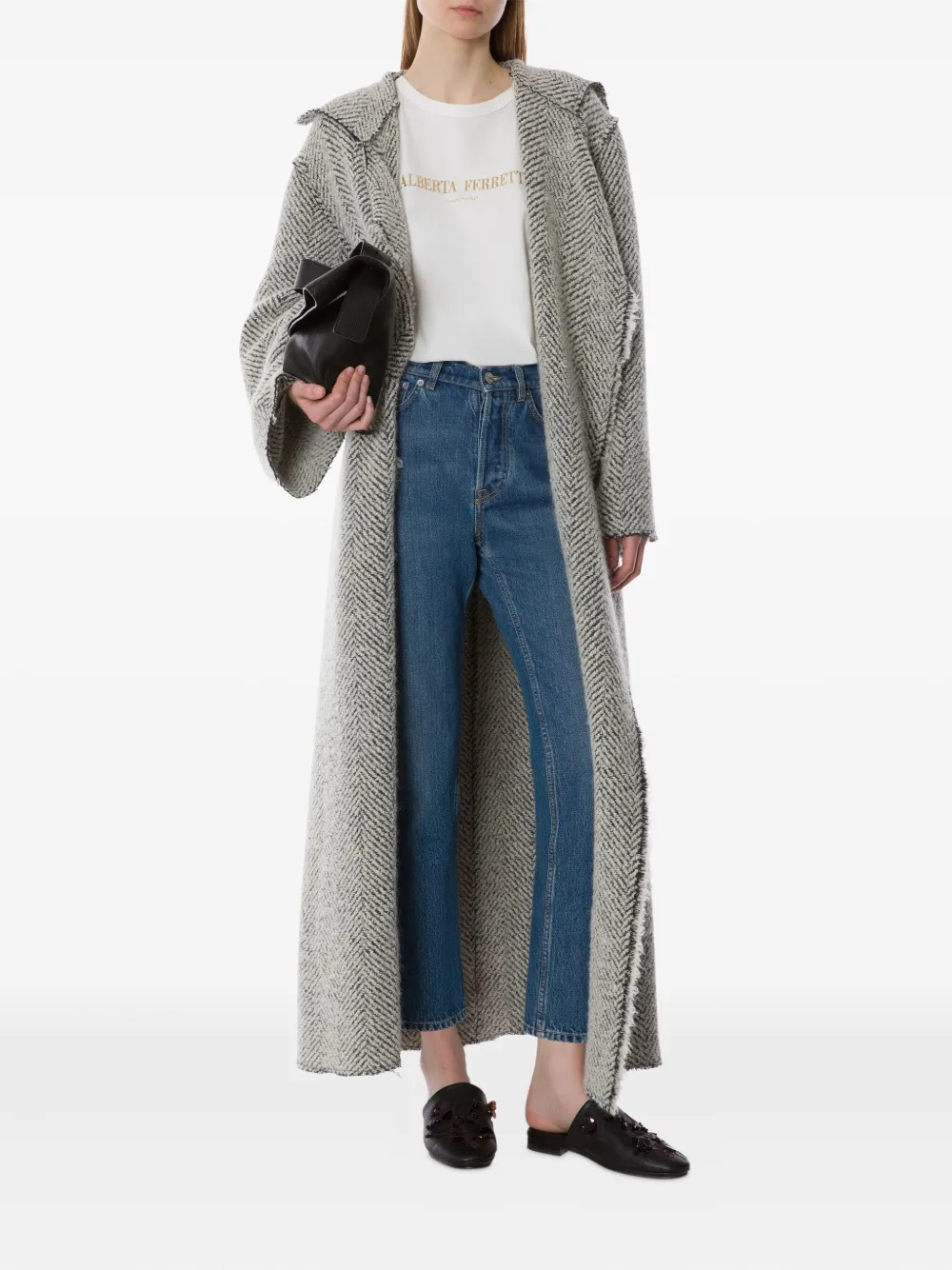Alberta Ferretti herringbone-pattern coat | Double Breasted & Peacoats | Image 2