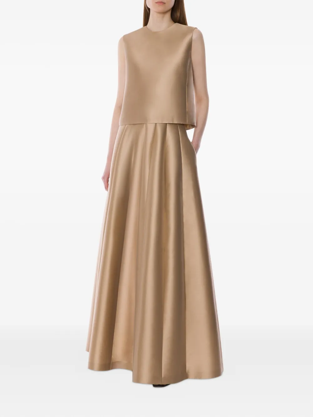 Alberta Ferretti Satijnen maxi-jurk - Beige