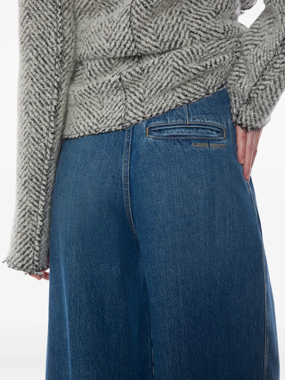 Alberta Ferretti Jeans met wijde pijpen Blauw