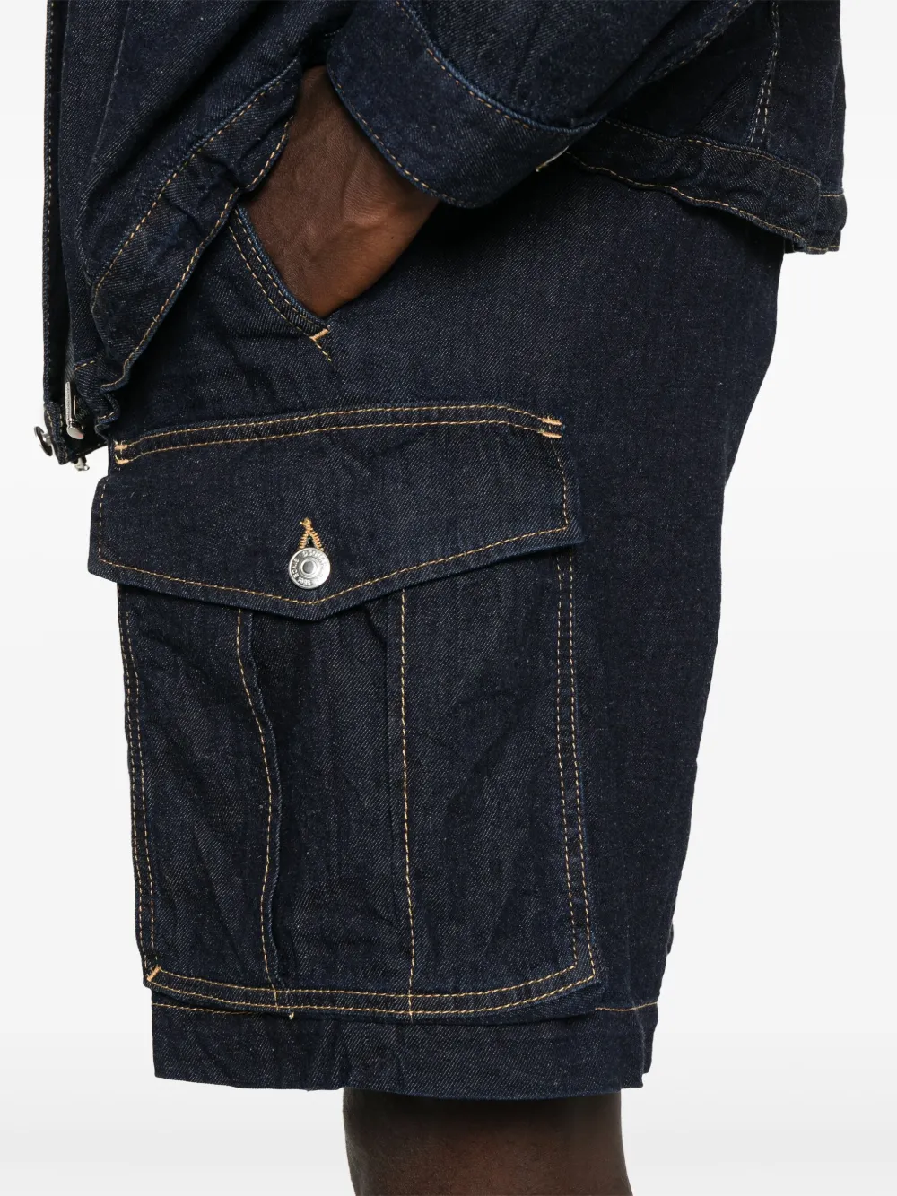 Shop Dsquared2 Denim Cargo Shorts In Blue