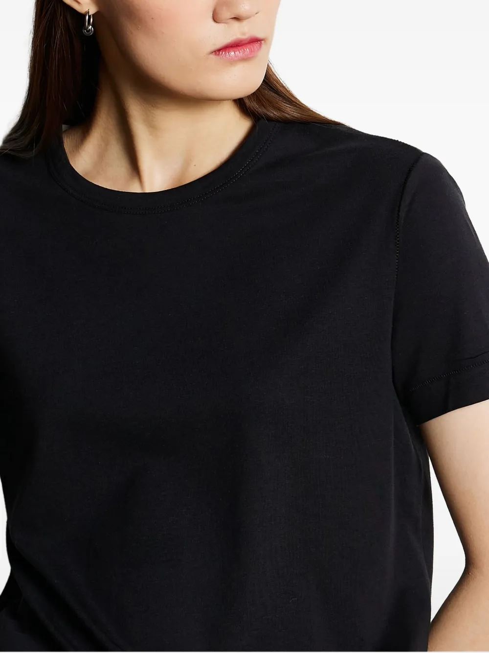 Majestic Filatures T-shirt met ronde hals Zwart