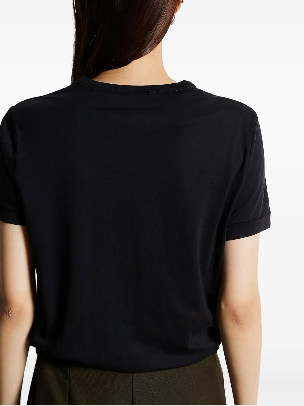 Majestic Filatures T-shirt met ronde hals Zwart