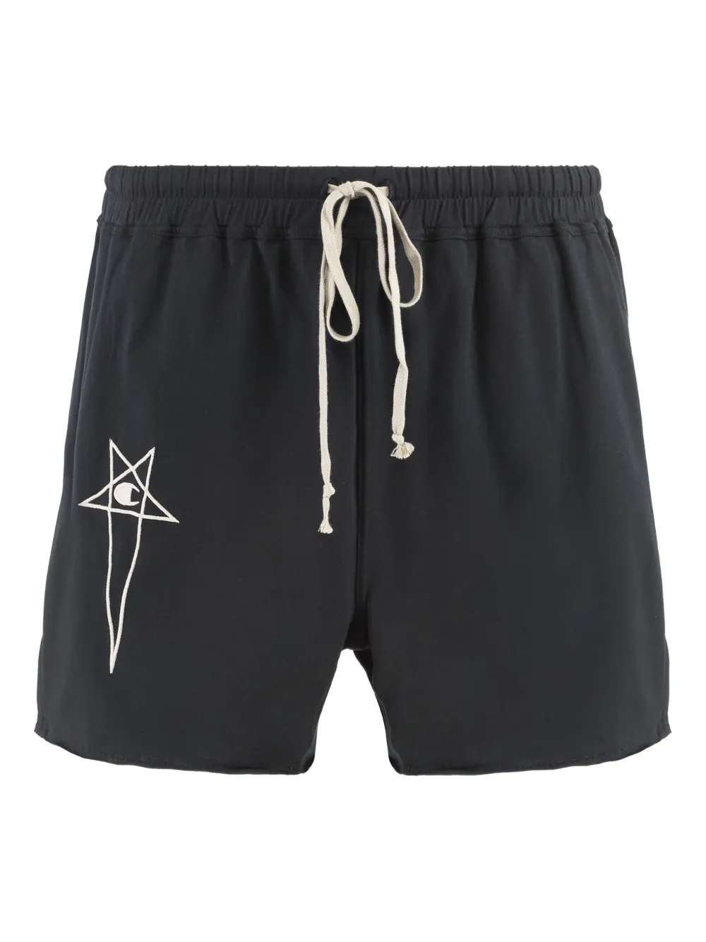 Rick Owens x Champion Dolphin katoenen shorts Zwart