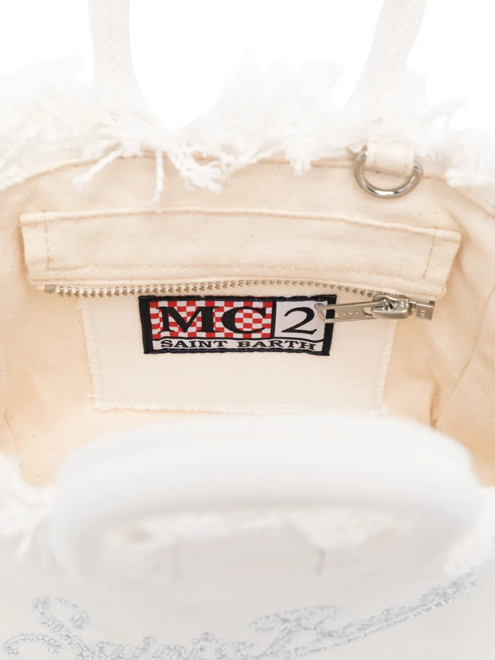 MC2 Saint Barth Kids Bouclé kleine toilettas Wit