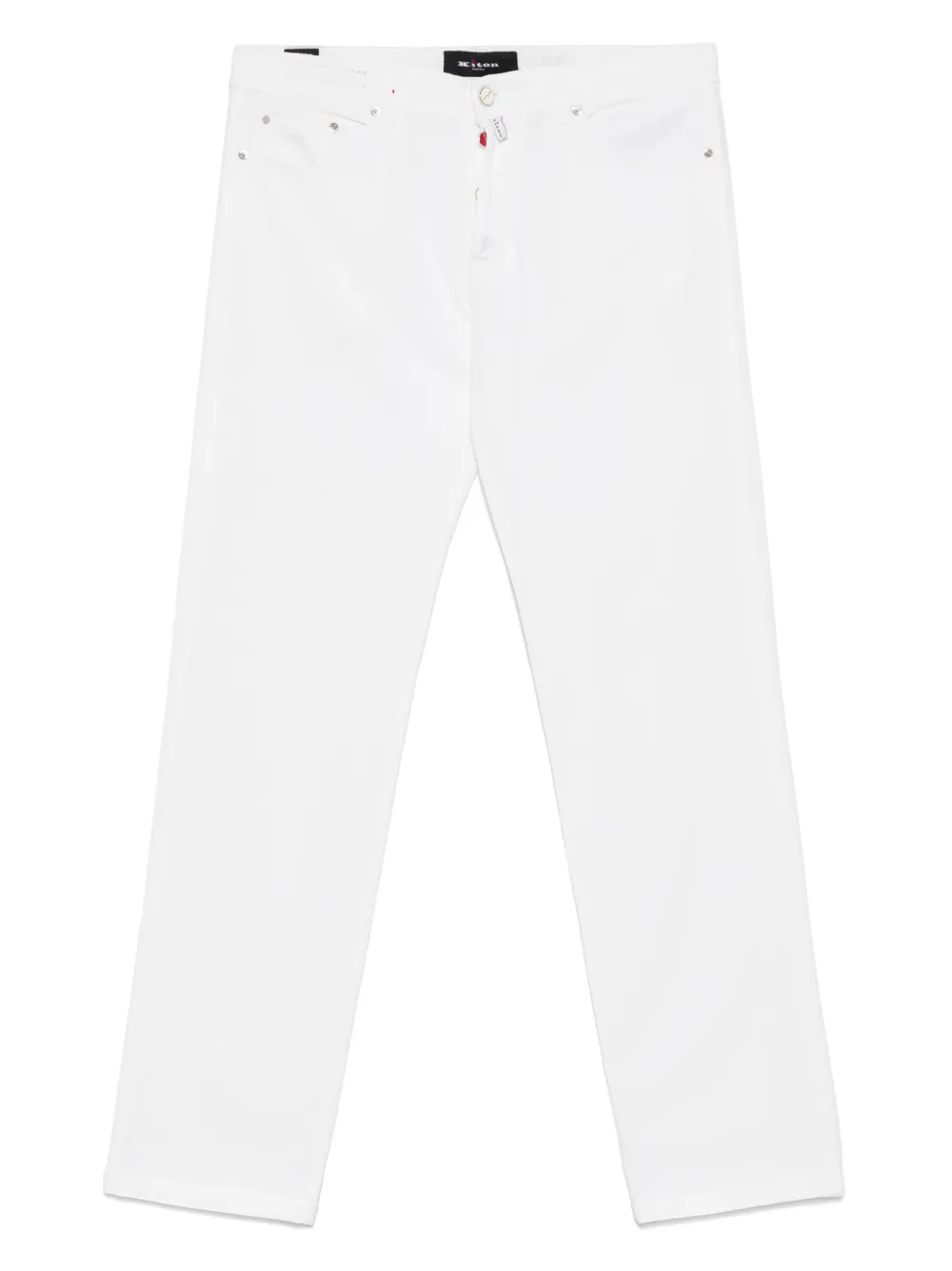 Kiton Hose mit Logo-Patch | Weiß | Image 1