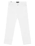 Kiton logo-patch trousers - White