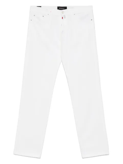 Kiton logo-patch trousers