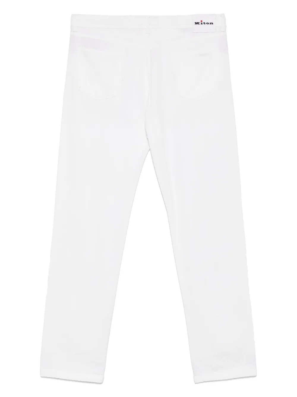 Kiton Broek met logopatch - Wit