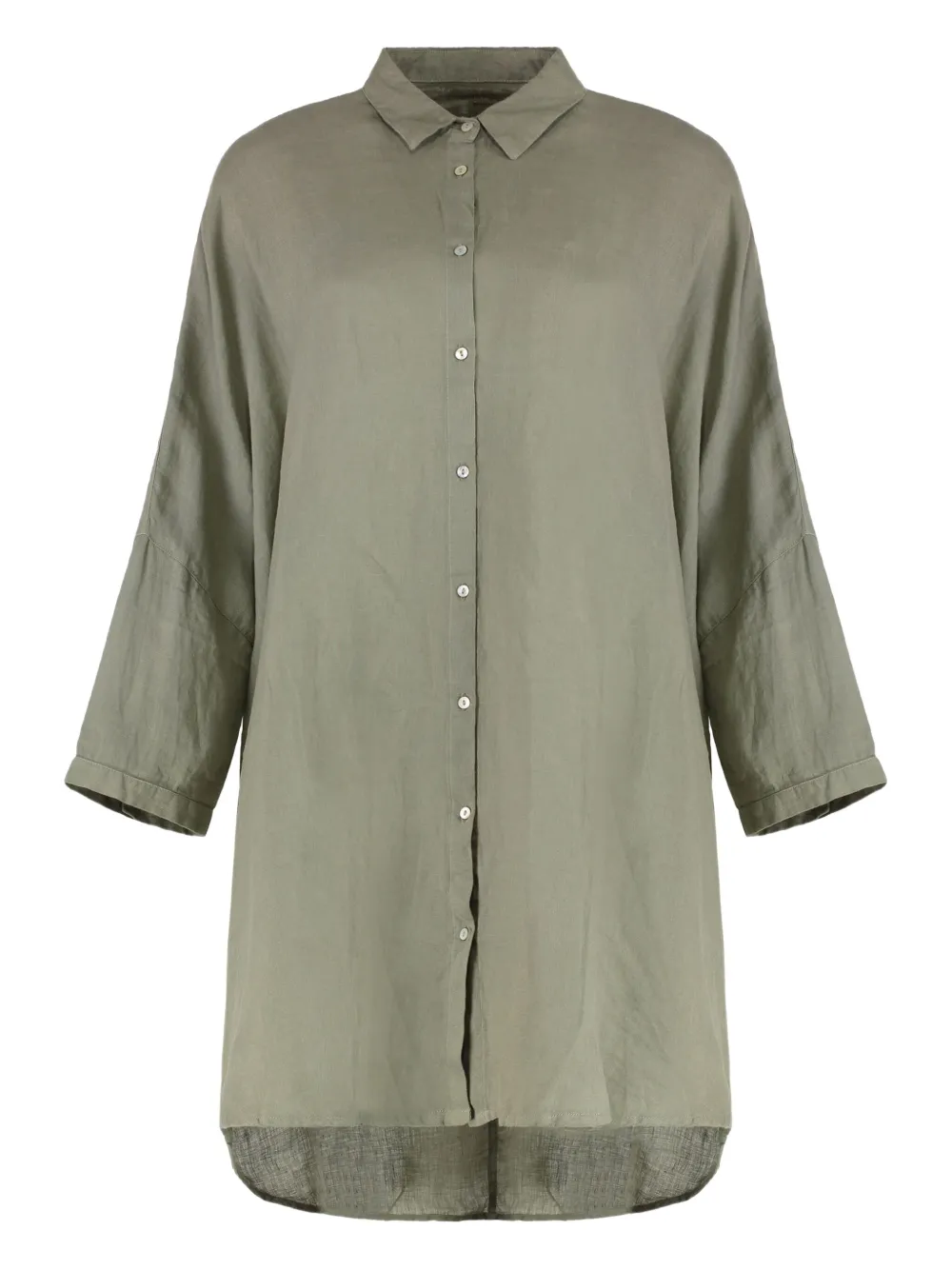 120% Lino camisa con botones | verde | Image 1