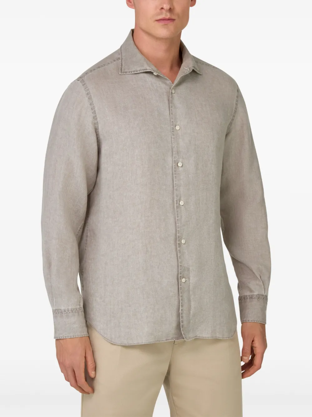 Boggi Milano Linnen overhemd Beige