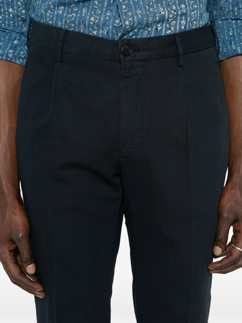 Incotex Broek met geplooid detail Blauw