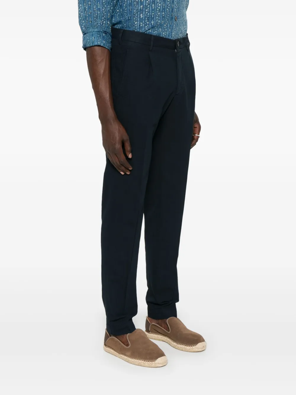 Incotex Broek met geplooid detail Blauw