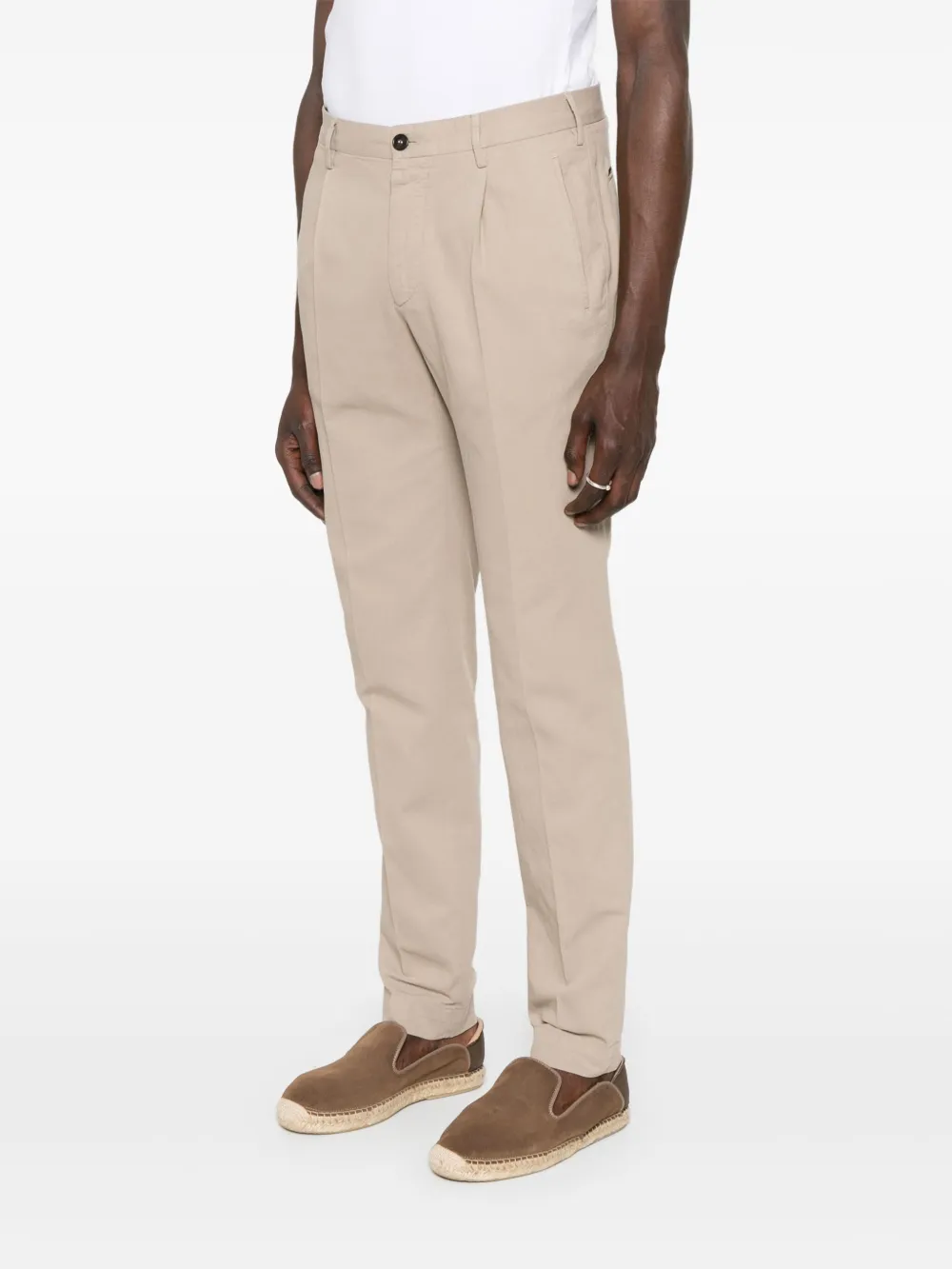 Incotex Broek met geplooid detail Beige