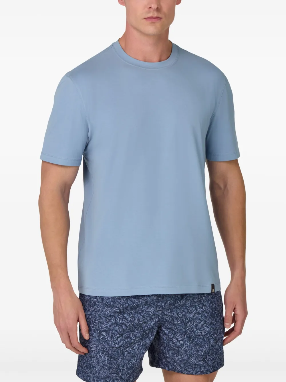 Boggi Milano T-shirt van stretch-katoen Blauw