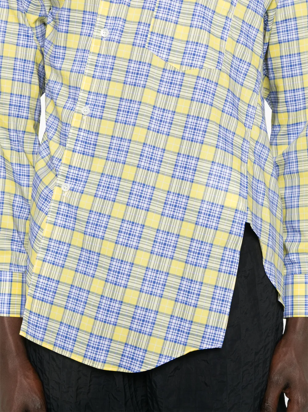 Comme Des Garçons Shirt Asymmetrisch overhemd Geel