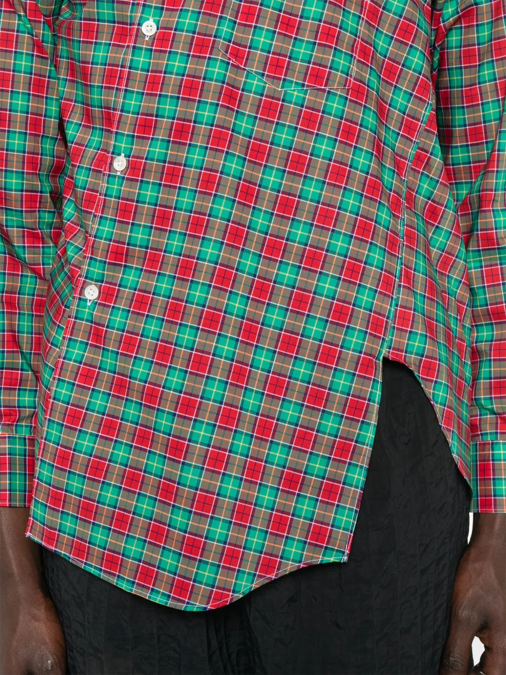 Comme Des Garçons Shirt Asymmetrisch overhemd Groen