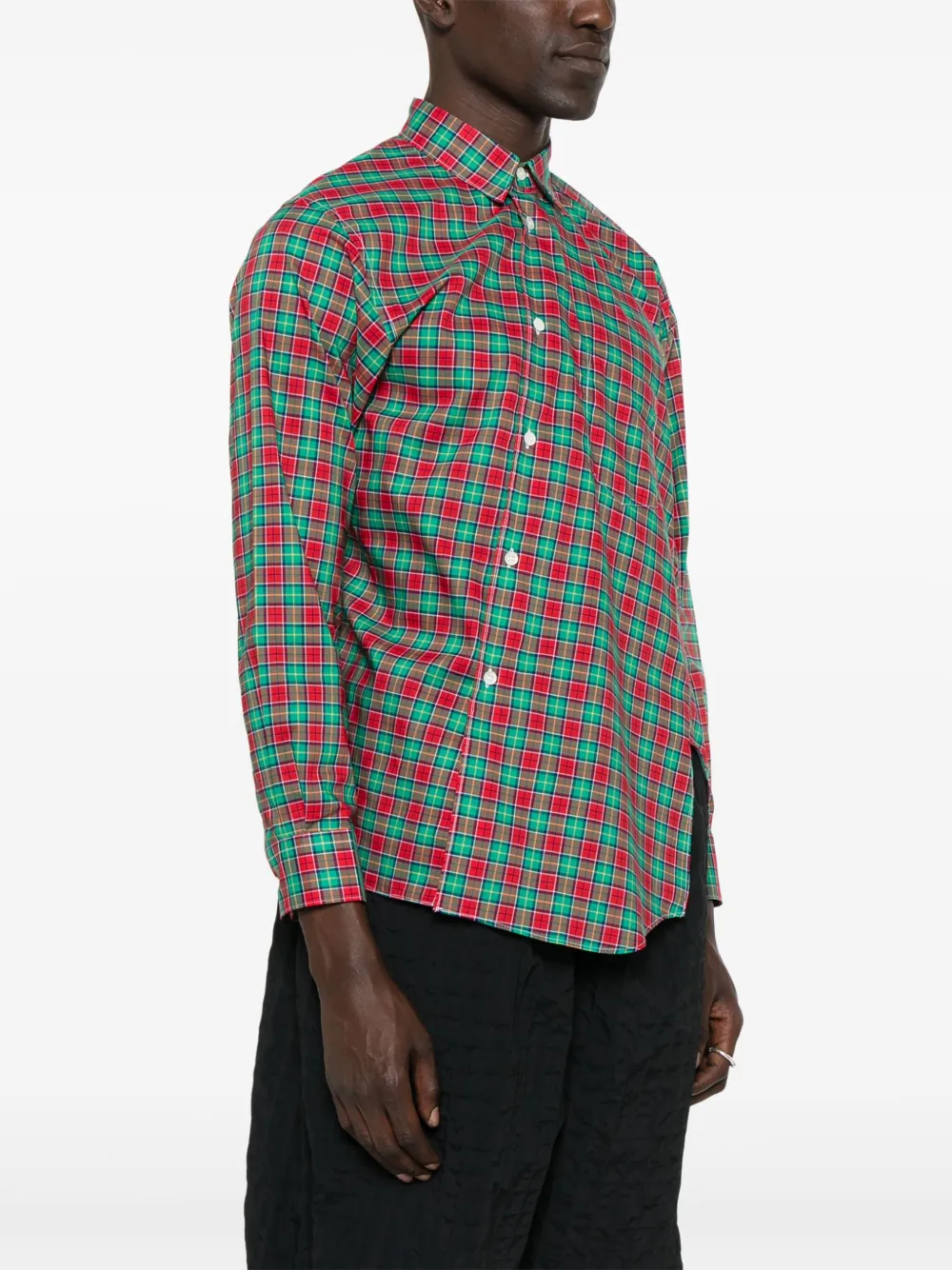 Comme Des Garçons Shirt Asymmetrisch overhemd Groen