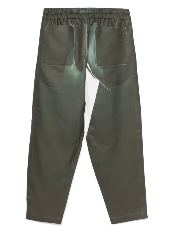 Comme Des Garçons Shirt denim-print Trousers | Green | FARFETCH AZ