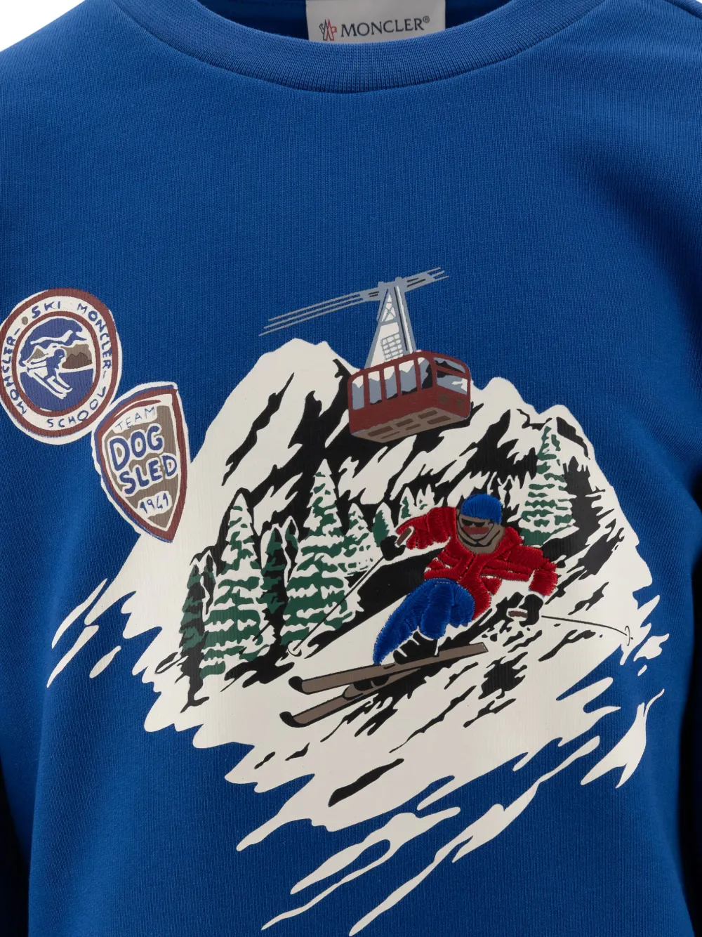 Moncler Enfant Sweater met grafische print Blauw