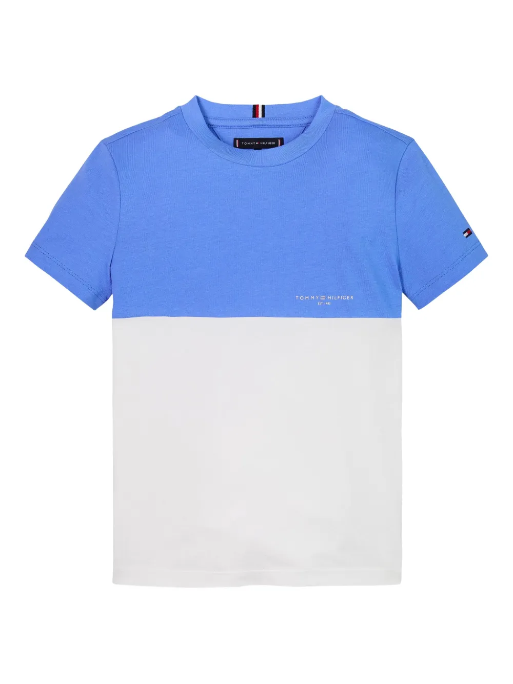 Tommy Hilfiger Junior two-tone cotton t-shirt Blauw