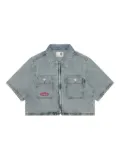 AAPE BY *A BATHING APE® zip-up cropped shirt - Blue