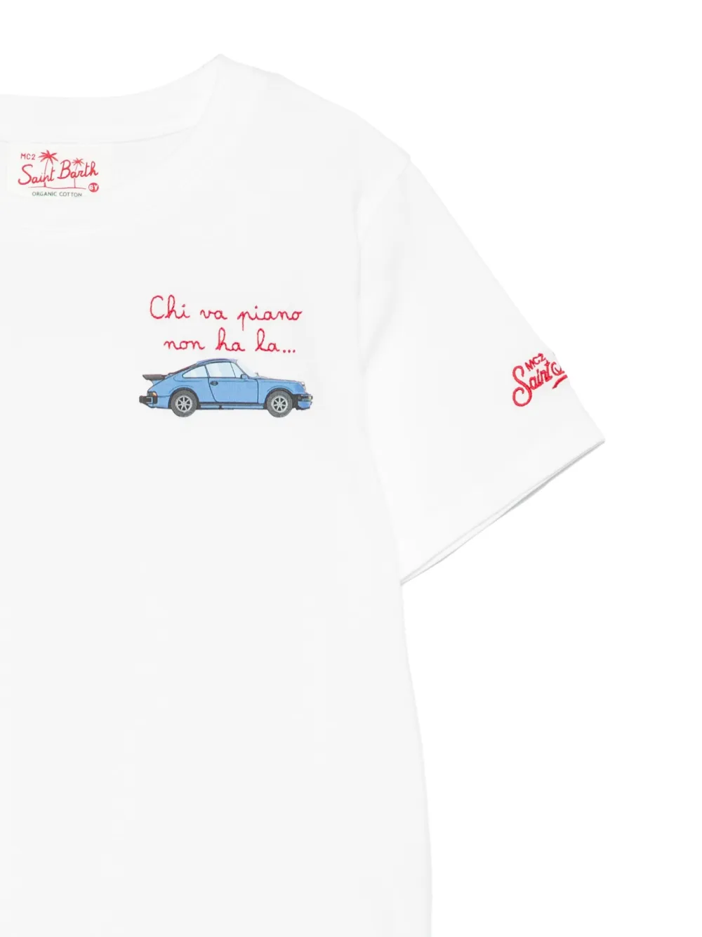 MC2 Saint Barth Kids Piano Car T-shirt Wit