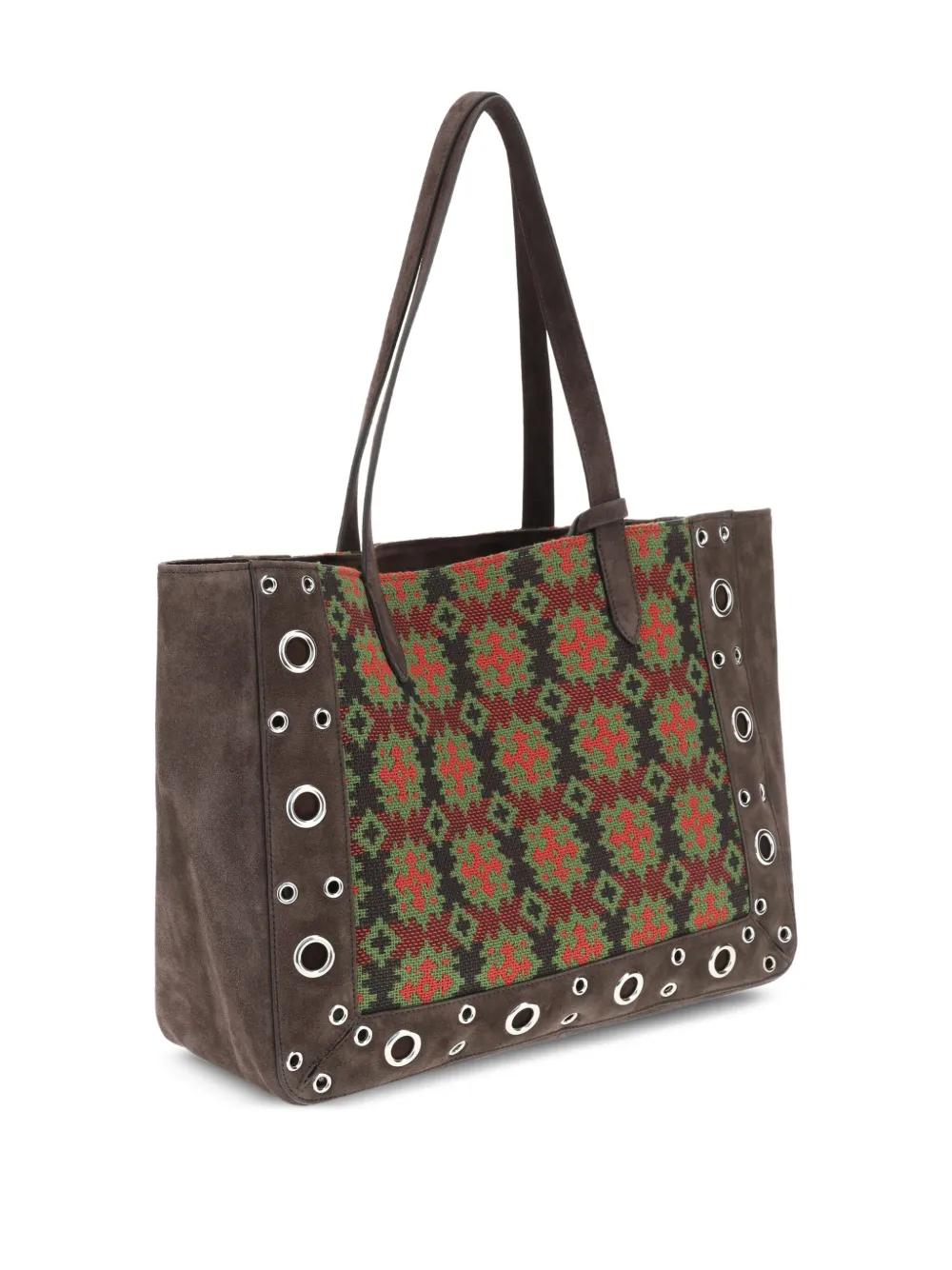Valentino Garavani Grote Nellcôte schoudertas met jacquard - Bruin