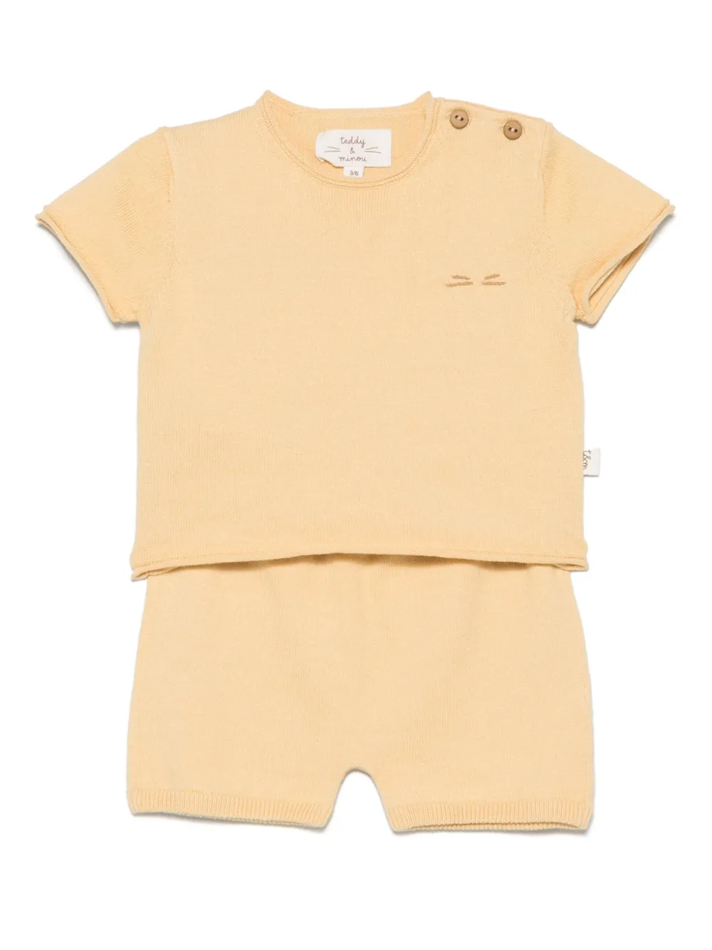 TEDDY & MINOU logo-embroidered shorts set | Yellow | Image 1