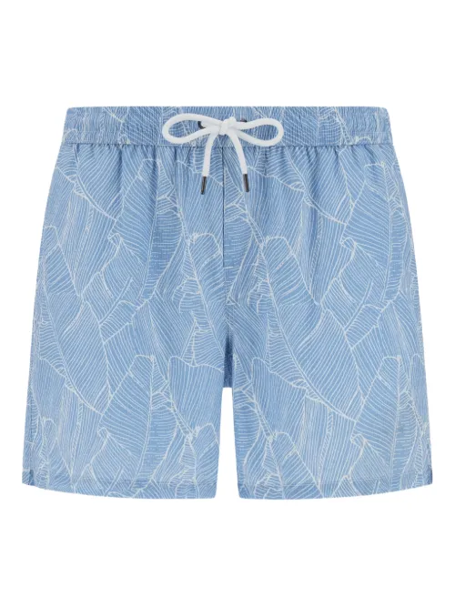 Short de bain à imprimé végétal - Boggi Milano - Modalova