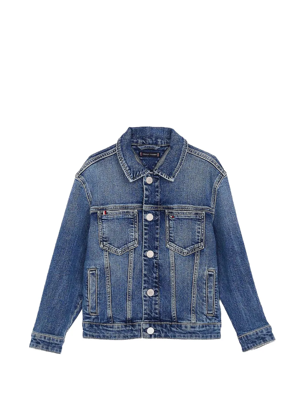 Tommy Hilfiger Junior Giacca denim con effetto schiarito - Blu