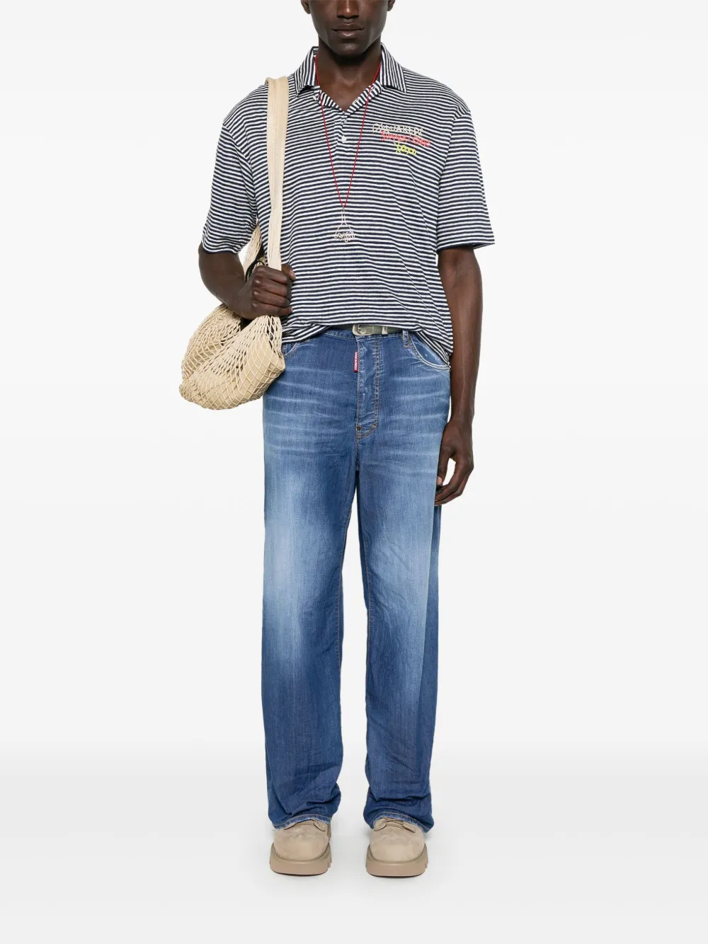 DSQUARED2 Linnen poloshirt - Blauw