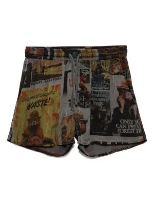 Supreme Vinci Por Noi soccer-print Shorts | Orange | FARFETCH IN