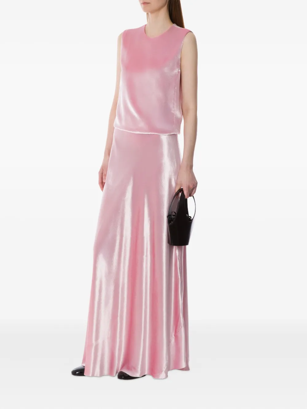 Alberta Ferretti Mouwloze top met satijnen effect - Roze