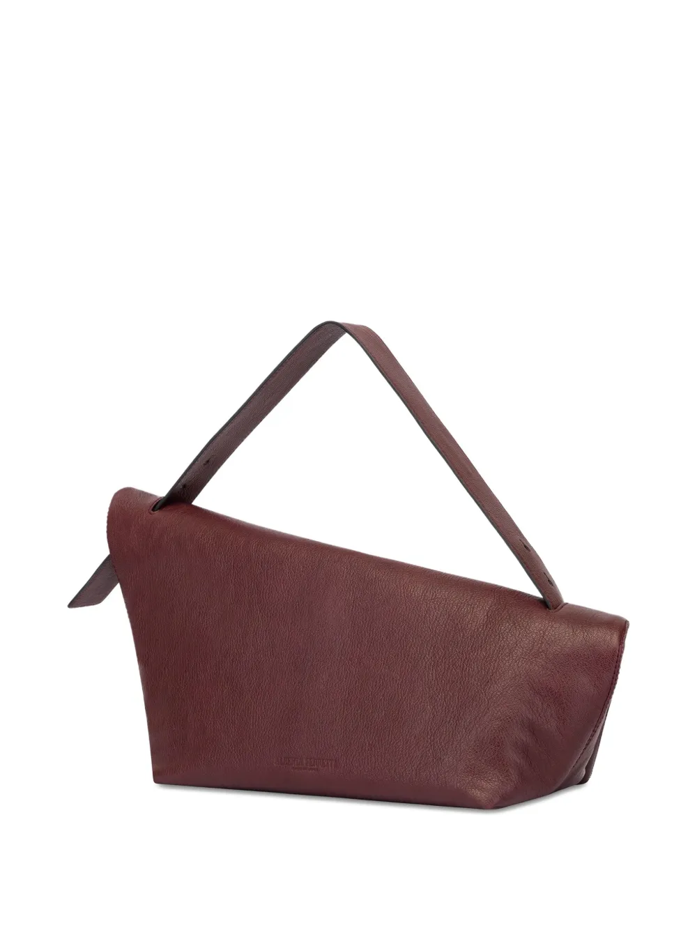 Alberta Ferretti Asymmetric Folded Leather Clutch Bag In Red
