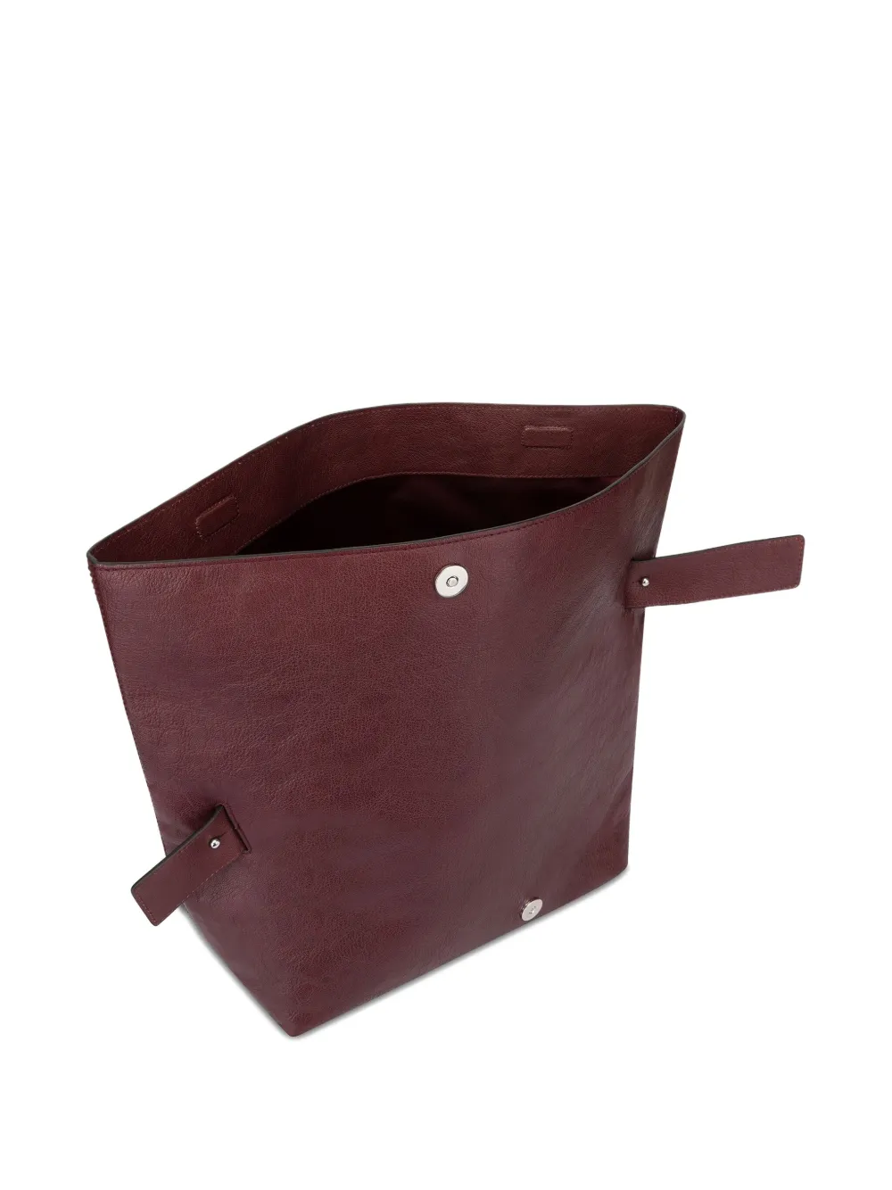 Alberta Ferretti Asymmetric Folded Leather Clutch Bag In Red