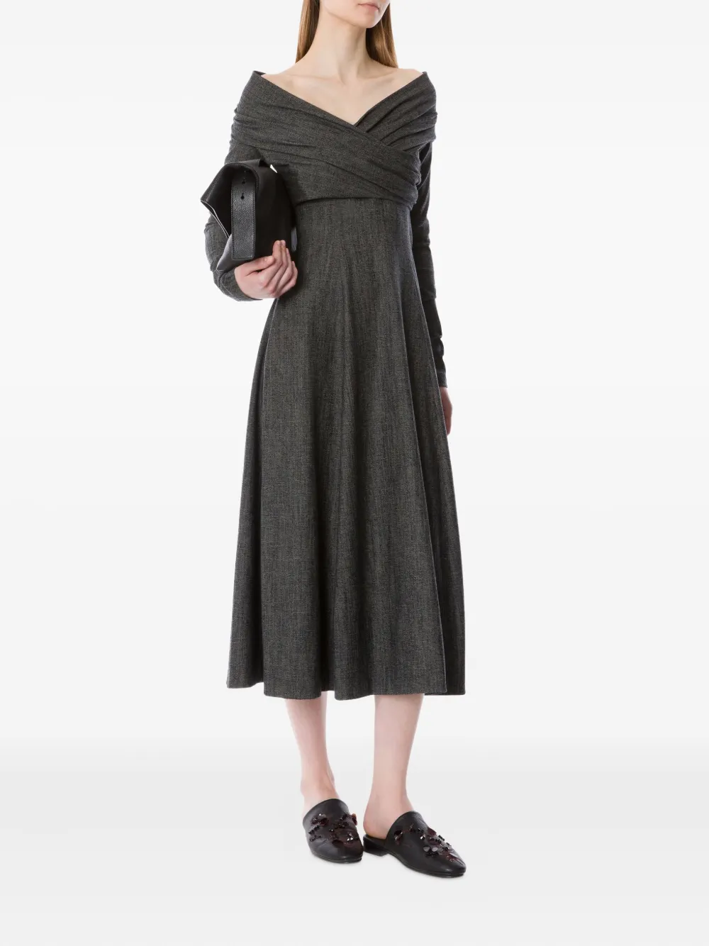Alberta Ferretti Off-shoulder jurk - Grijs